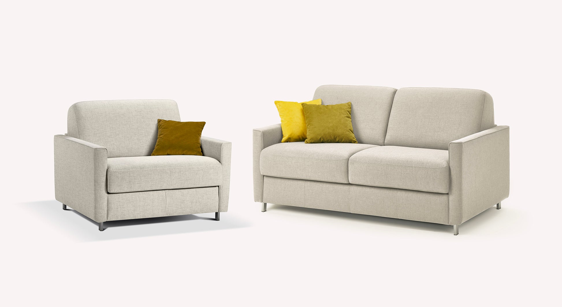 Lot canapé et fauteuil JIMMY Foster Ivoire