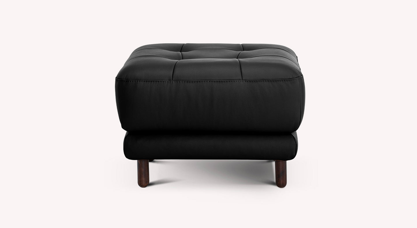 Lot canapé et pouf CLARK Cuir Sidney Noir