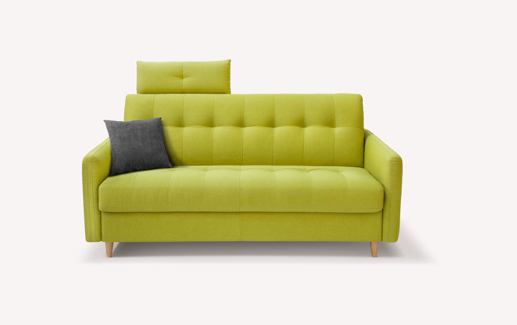 Canapé convertible Soho en tissu vert Austin Luna avec coussin gris