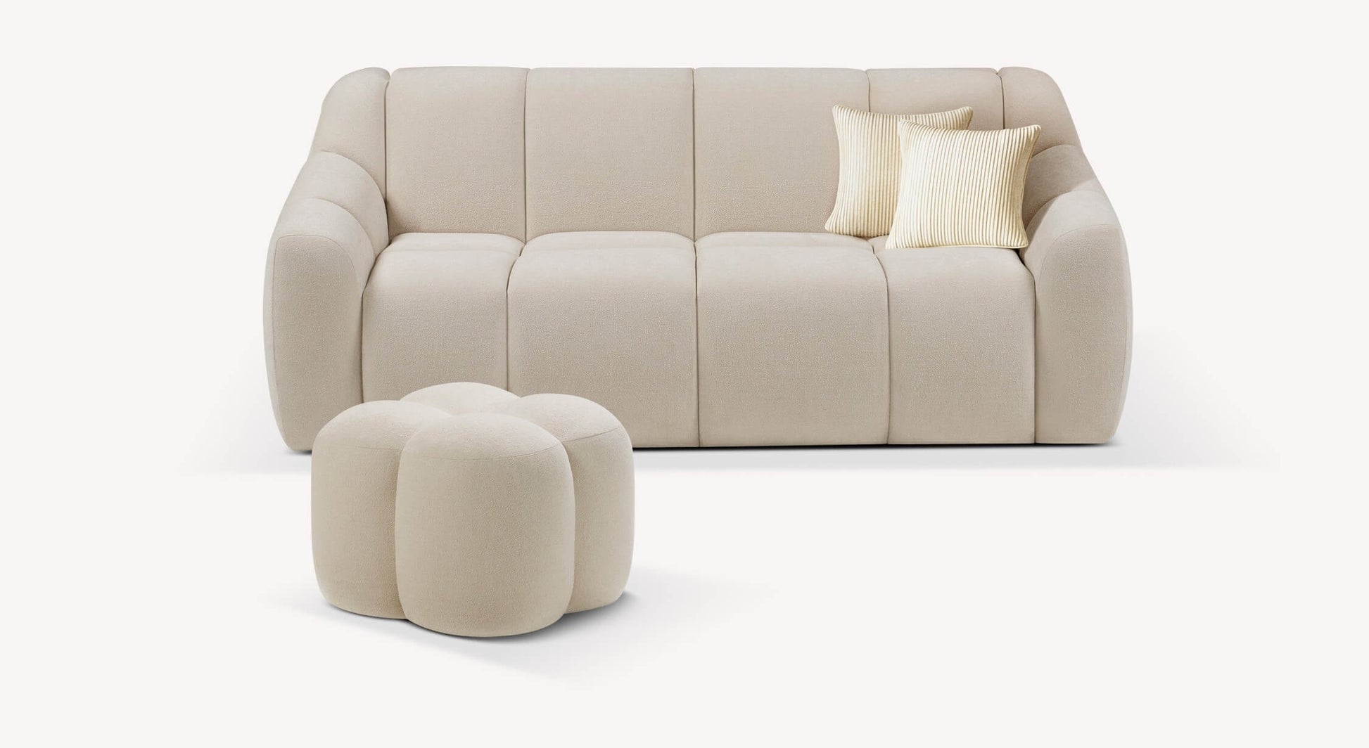 MAMA Innuendo Ivory Pouf