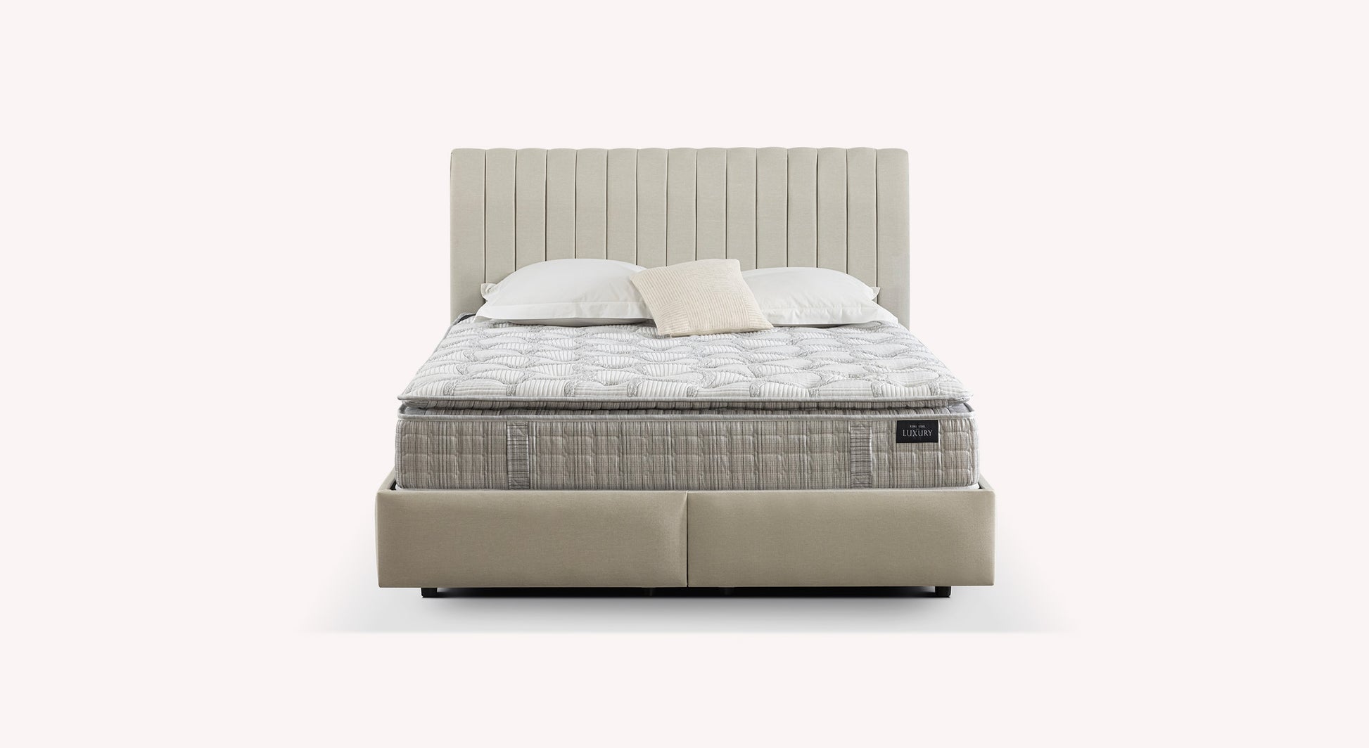 Lit coffre avec tête de lit AMSTERDAM Zeugma Beige