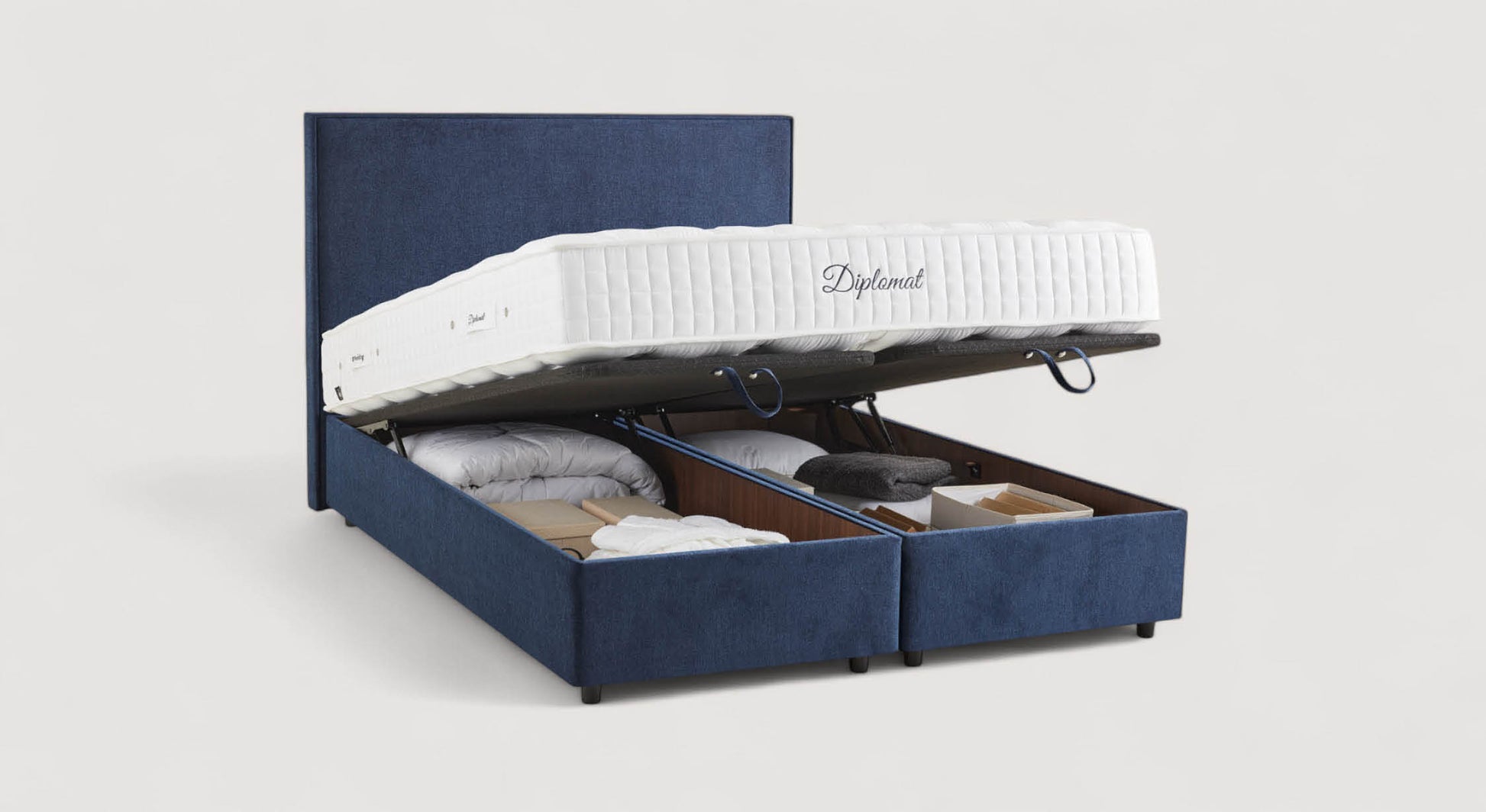 NINA Margon Basic Marine storage bed, mattress and headboard pack