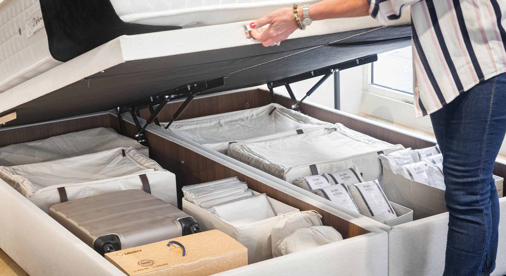 Pack lit coffre, matelas et tête de lit WARREN Guard Liver