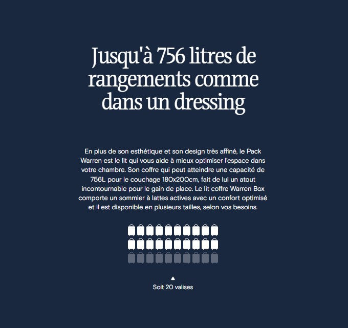 Pack lit coffre, matelas et tête de lit WARREN Guard Liver-2