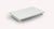 Table basse extensible Bessy, design moderne, couleur blanche, vue en packshot sur fond clair