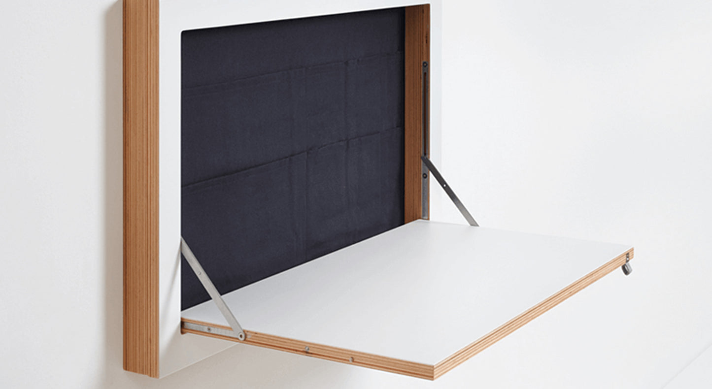 Bureau FLÄPPS avec rangement Bouleau Blanc