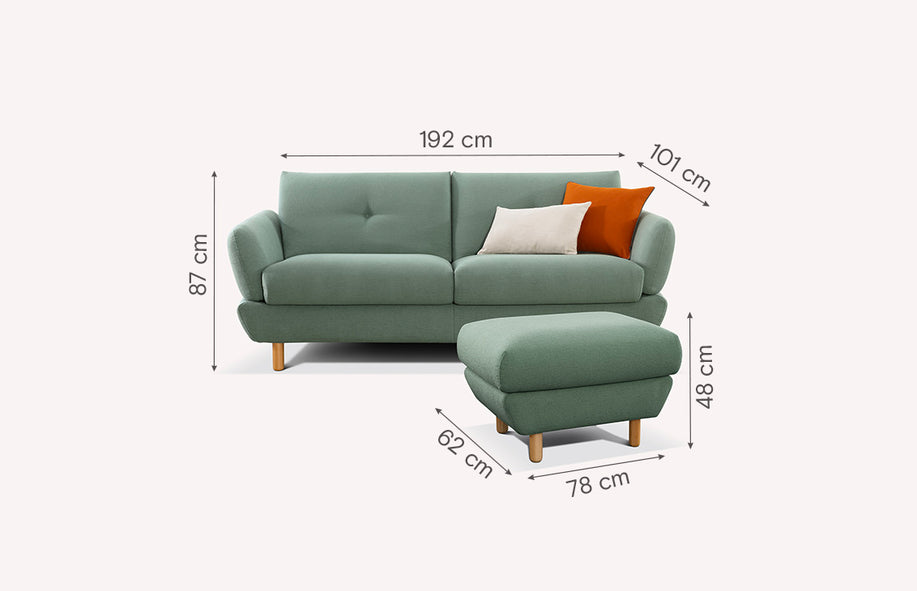 Lot canapé et pouf FINN-1