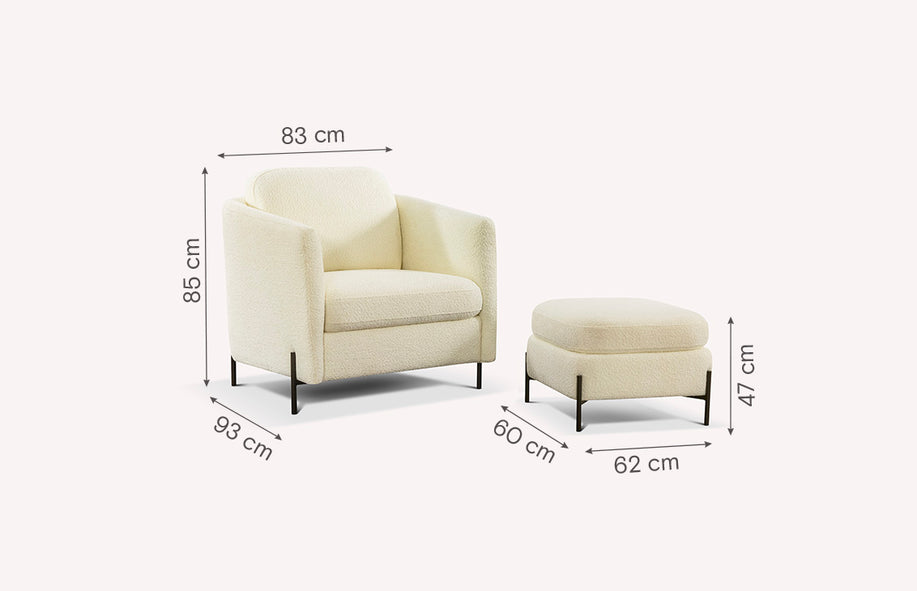 Lot fauteuil et pouf LAPP-1