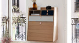 Secretary desk GASTON Oak Light Gray Slate Gray No feet, wall mount