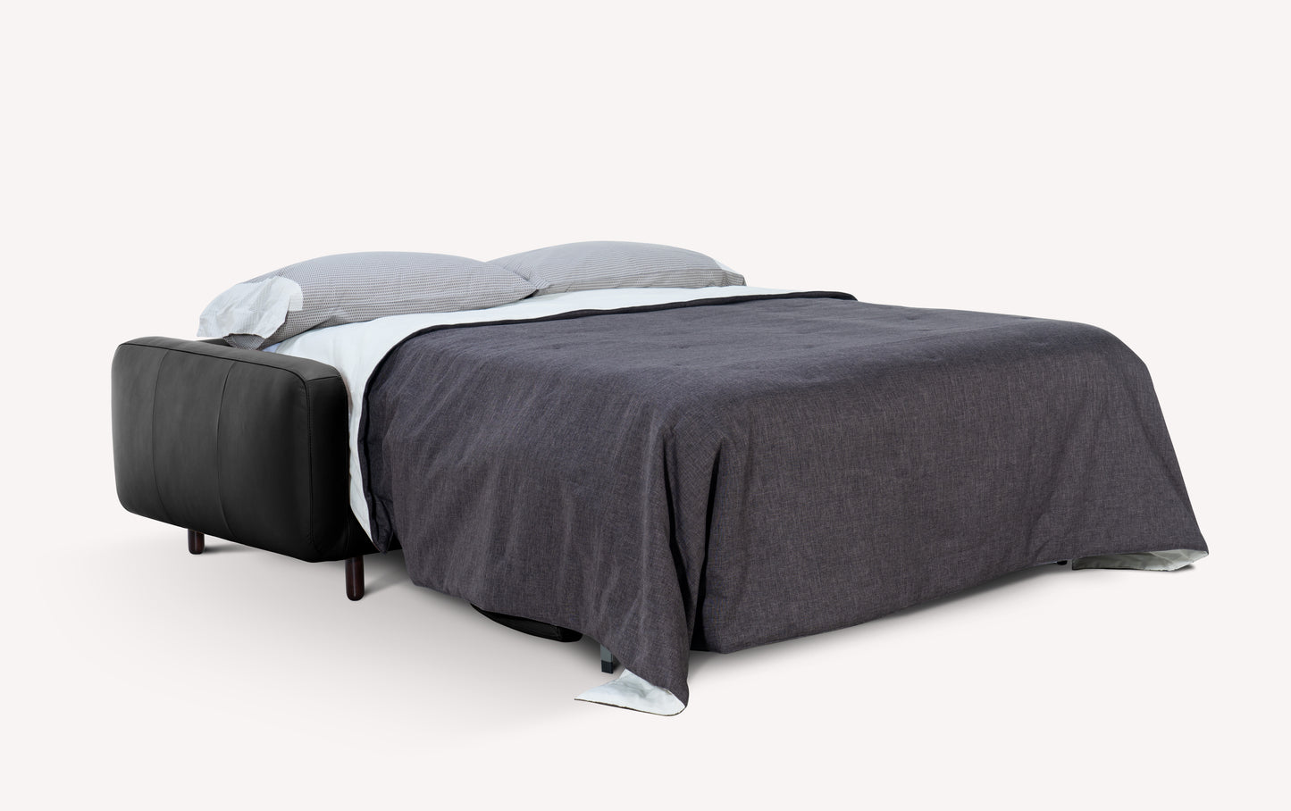 Lot canapé et pouf CLARK Cuir Sidney Noir