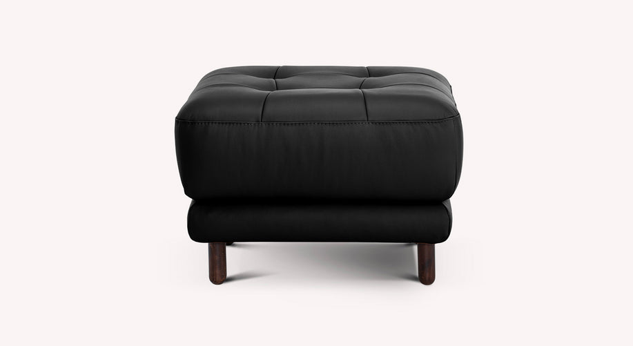 Pouf CLARK Cuir Sidney Noir-1
