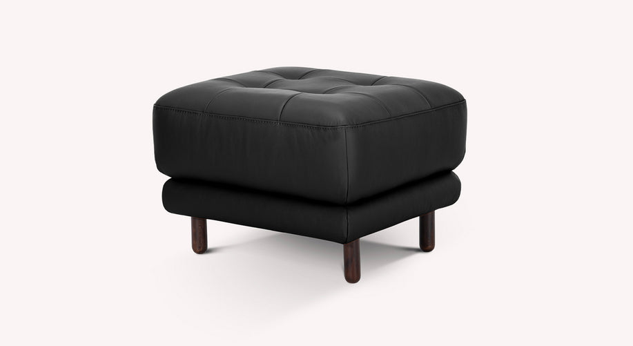 Pouf CLARK Cuir Sidney Noir-1