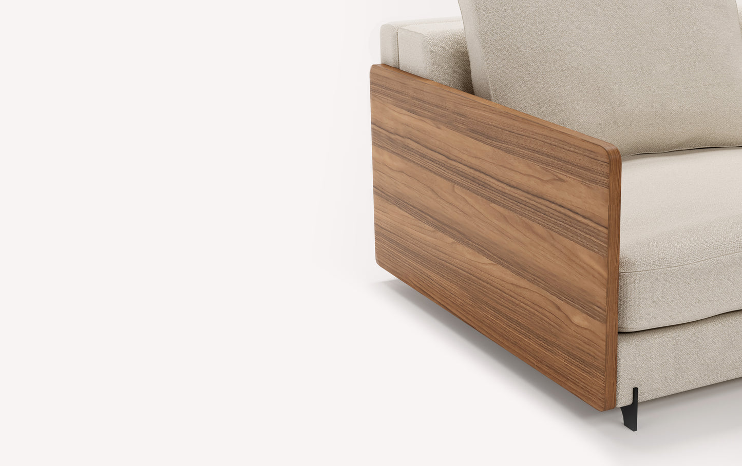 NELLY Module Armrest Wood Walnut Wood