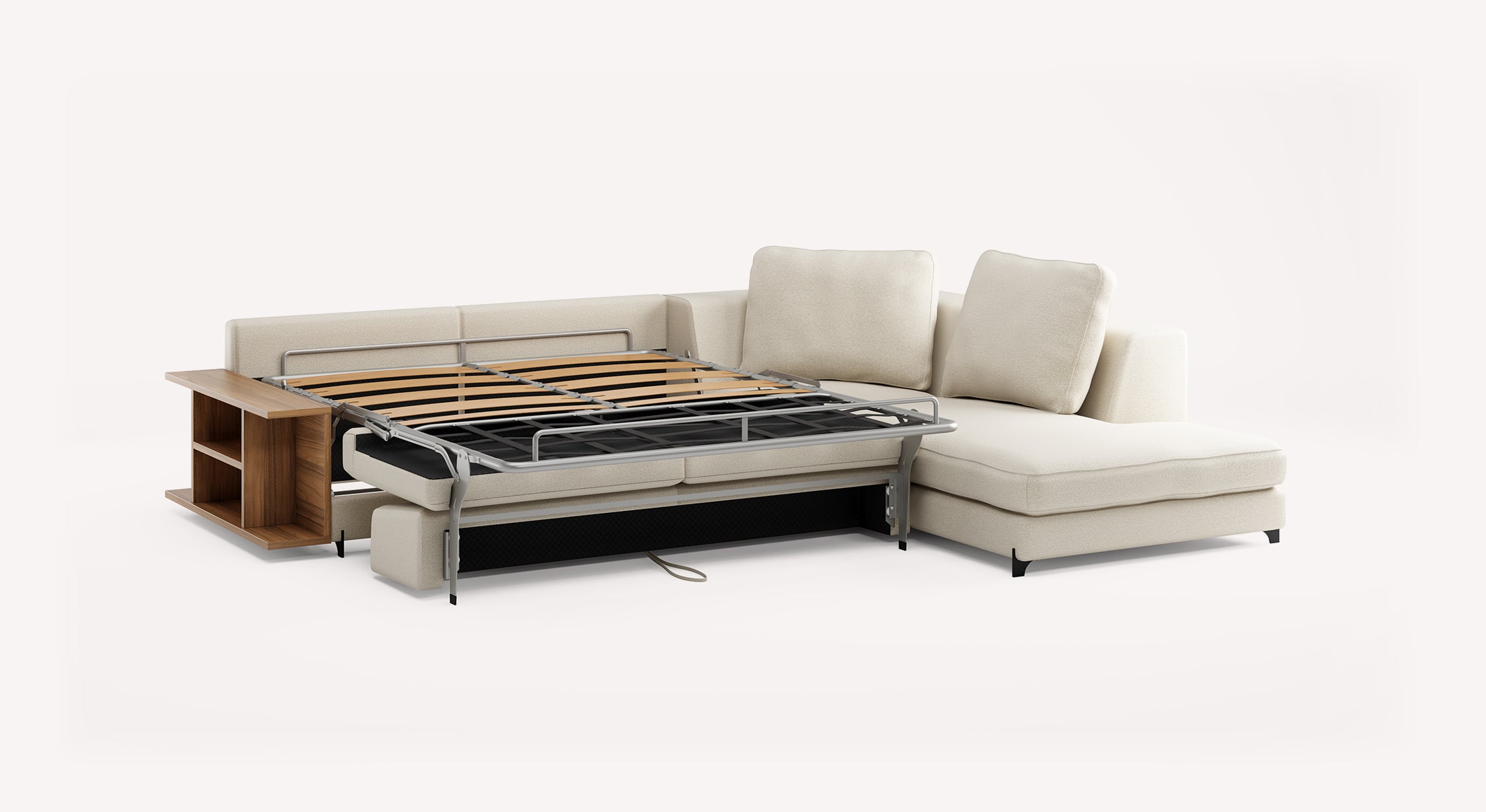 Nelly Ivoire - Canapé convertible d'angle modulable avec méridienne ...
