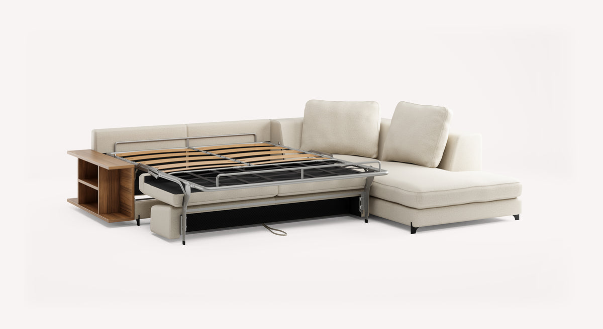 Nelly Ivoire - Canapé convertible d'angle modulable avec méridienne ...