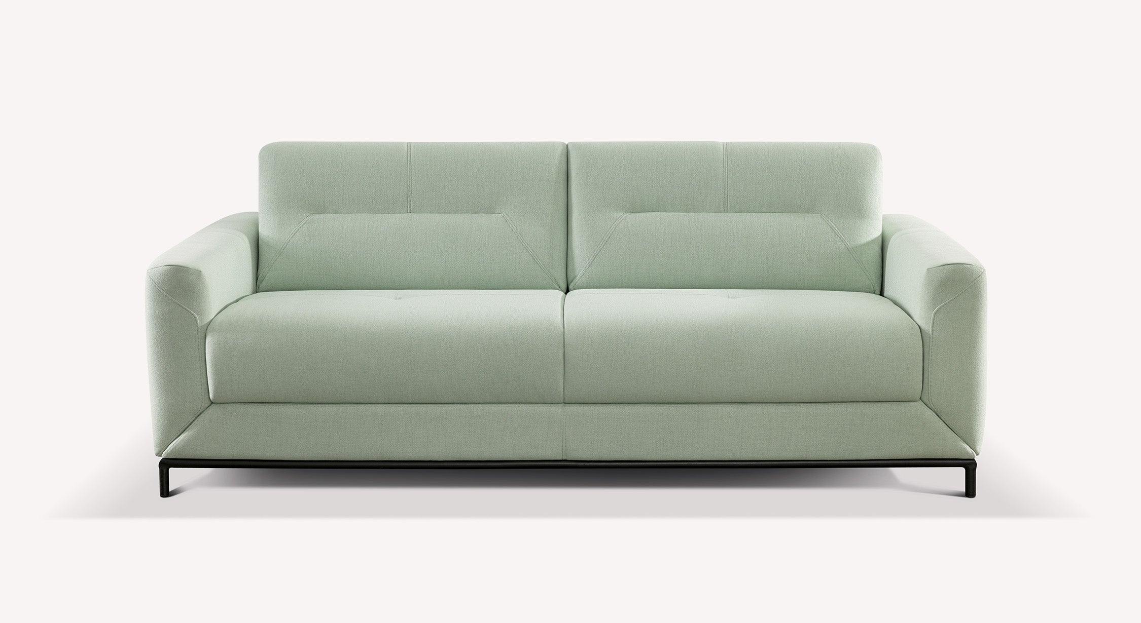Canapé convertible 3 places en tissu vert clair SILJAN Canapé convertible 3 places en tissu vert clair SILJAN