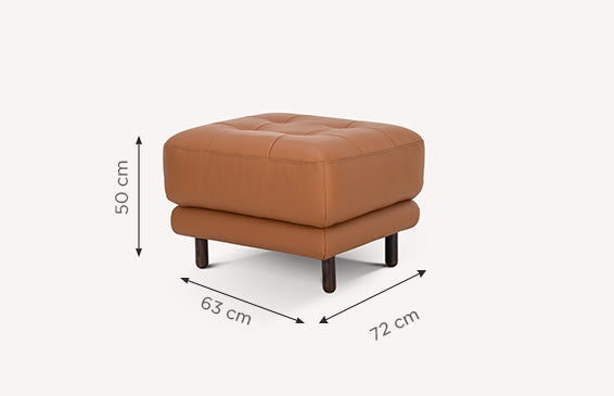 Pouf CLARK Cuir Sidney Cognac-1