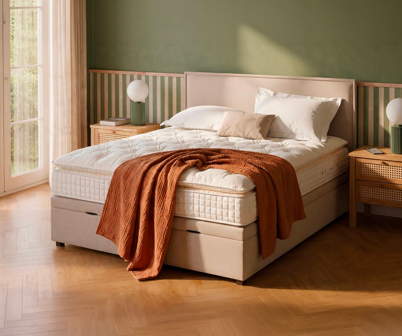 OUESSANT Luca Beige Storage Bed