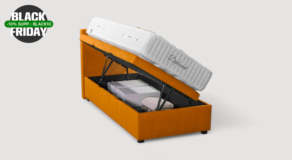 Lit coffre OUESSANT latéral Mine Mango