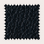 Échantillon de tissu noir texturé, aspect cuir luxueux, avec bords dentelés