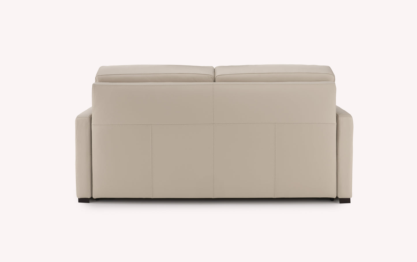 Canapé convertible en cuir avoine, vue arrière, design luxueux et moderne