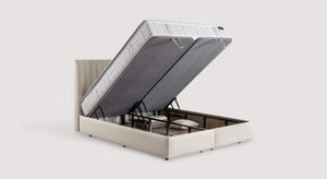 Lit coffre avec tête de lit AMSTERDAM Zeugma Beige