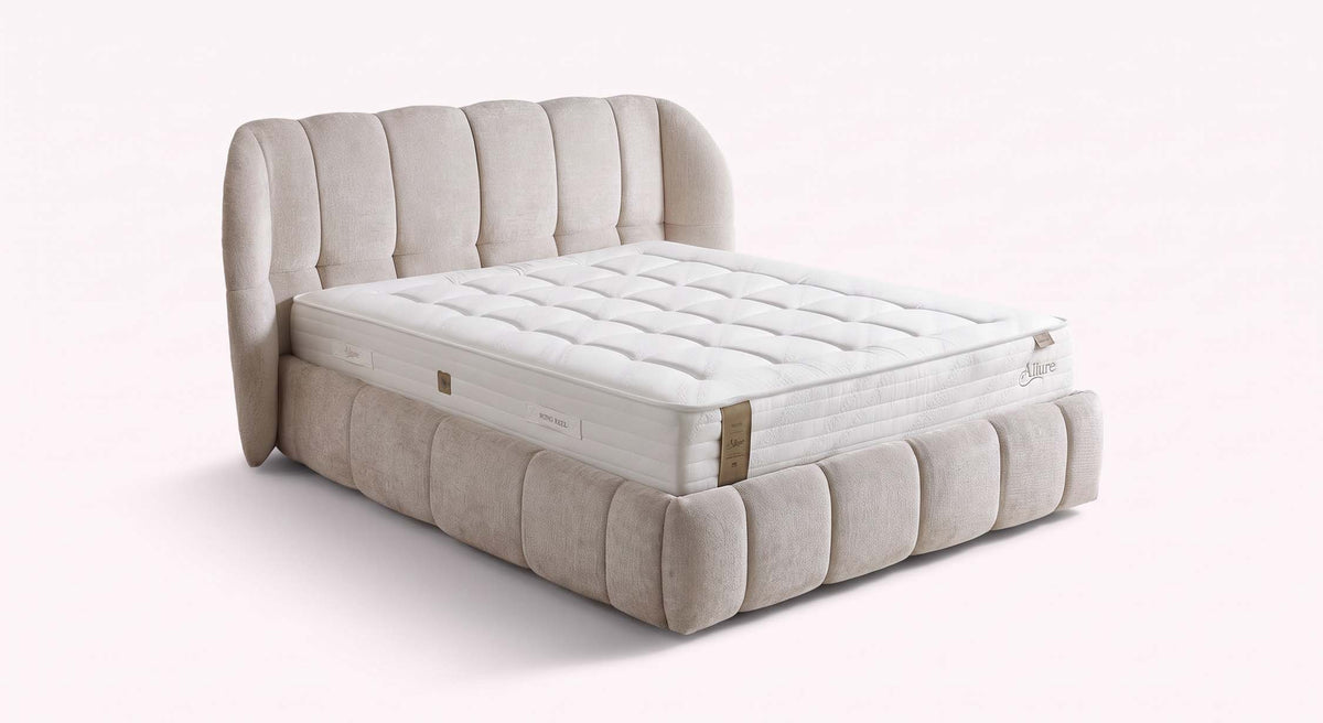 Lit coffre avec tête de lit MAMA Genesis Cream