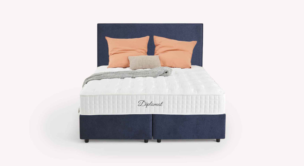Pack lit coffre, matelas et tête de lit NINA Margon Basic Marine